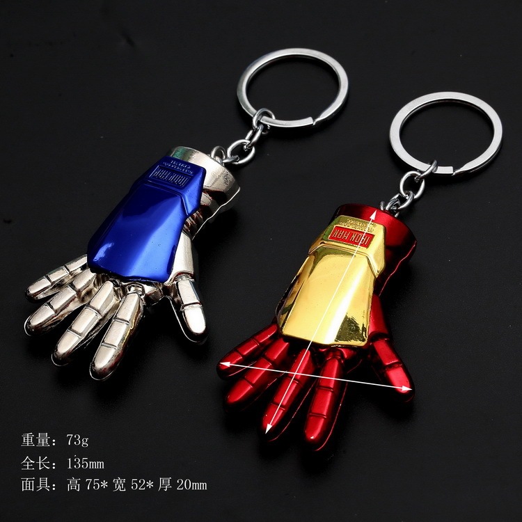 Avengers Captain America Iron Man Thor Hammer Key Chain Thanos Palm Key Chain Car Key Ring