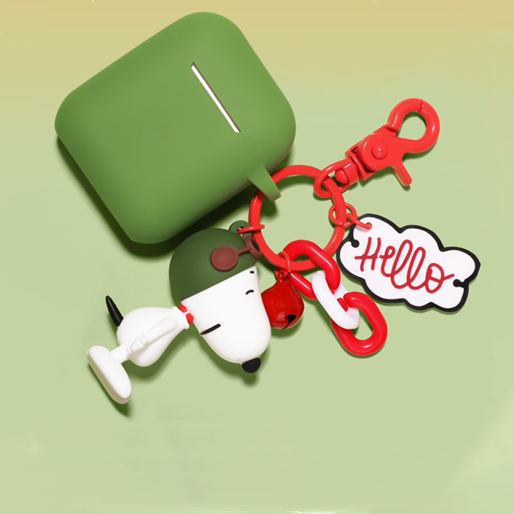 Snoopy Charlie Airpods2 Protective Case Loving Anti-Loss Wireless Ear Case Key Ring