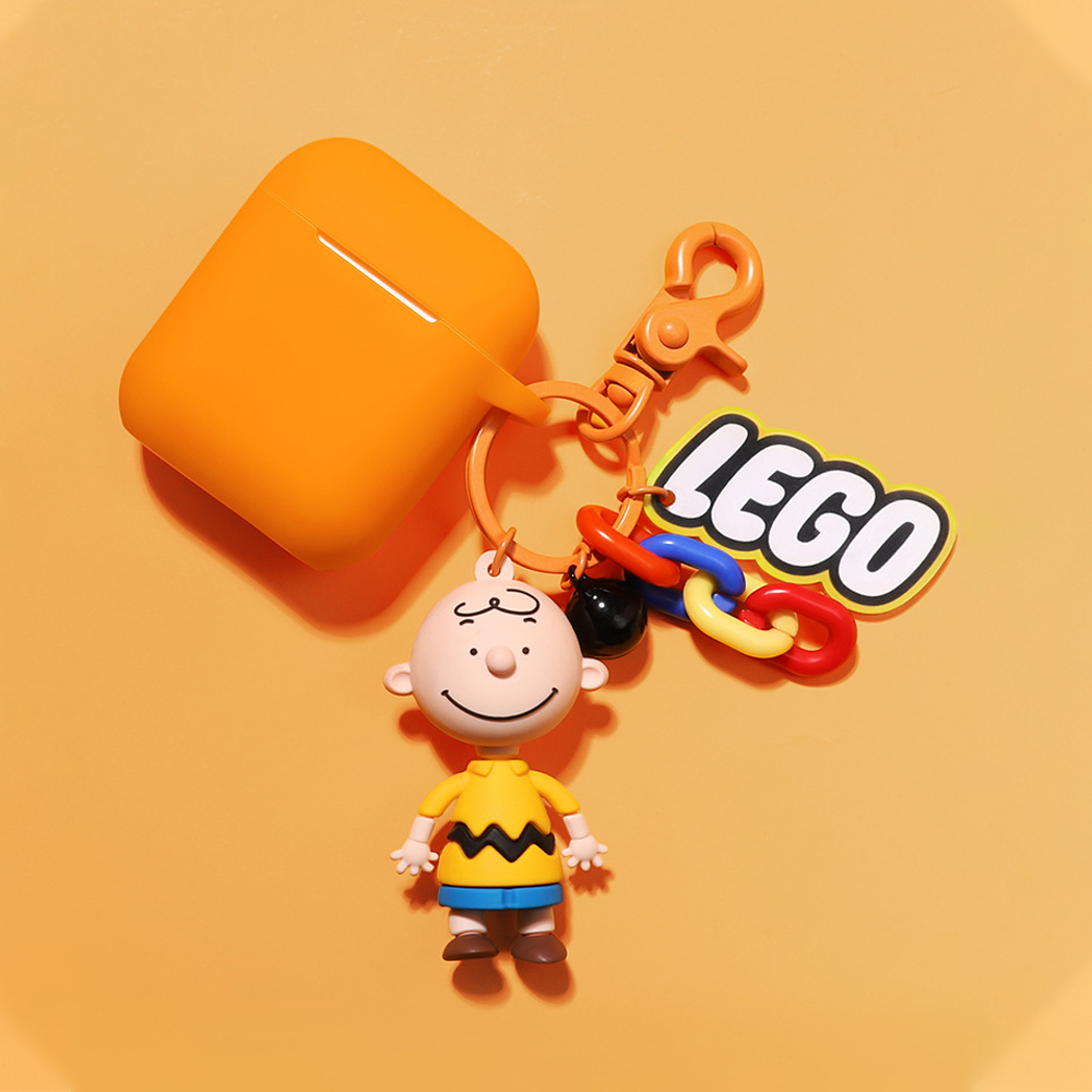 Snoopy Charlie Airpods2 Protective Case Loving Anti-Loss Wireless Ear Case Key Ring