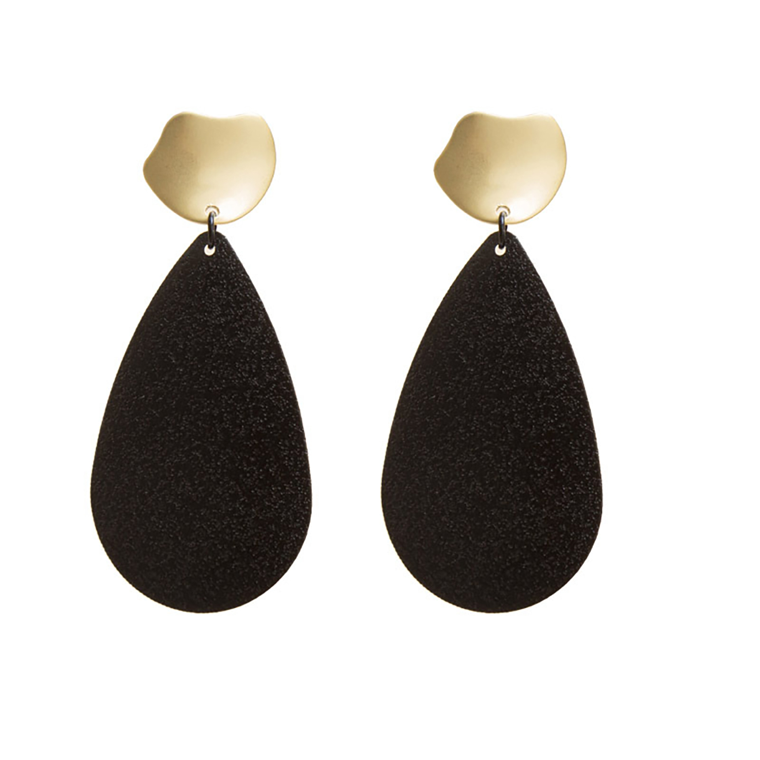 Exaggeration earrings long water drop shape personality black earring