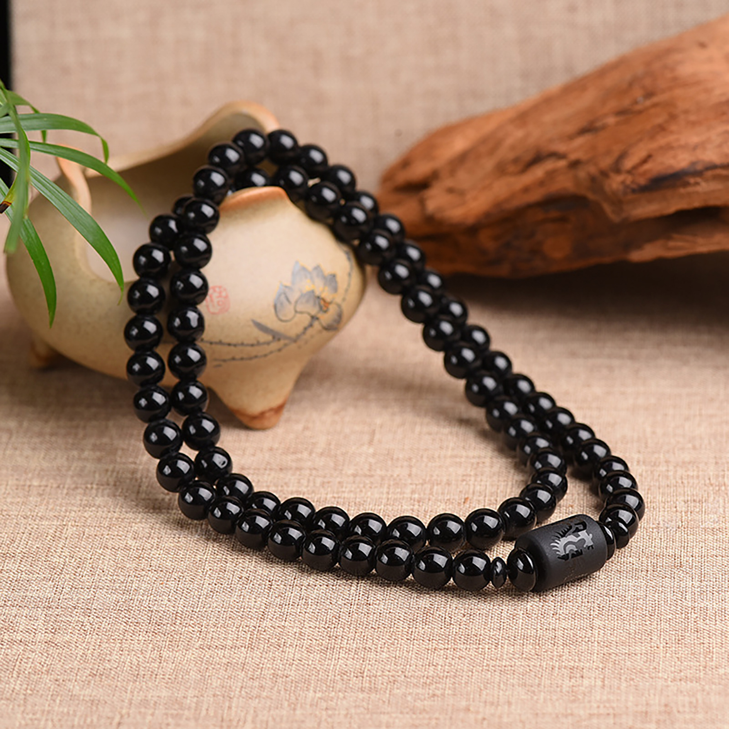 108 multi-loop synthetic obsidian bracelets