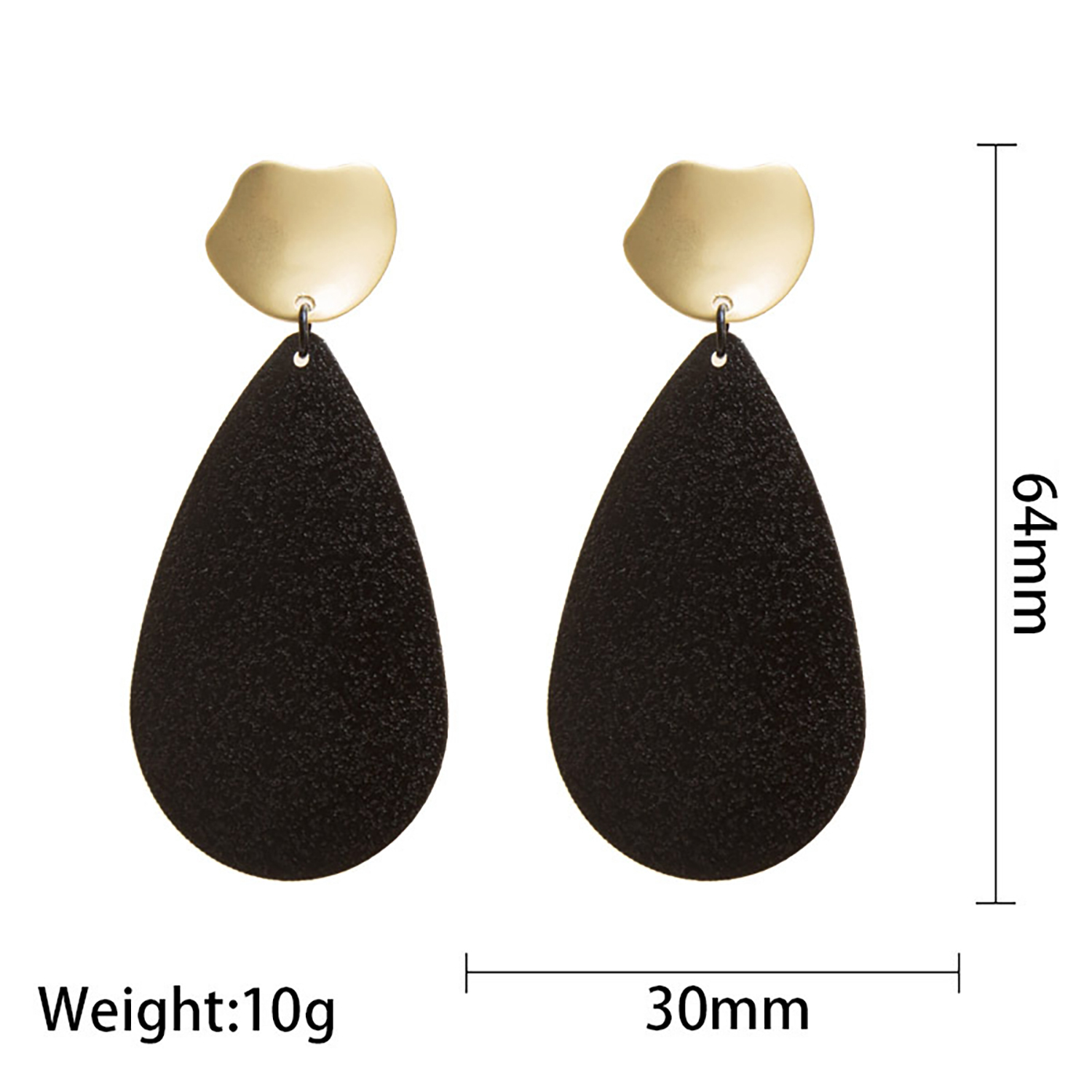 Exaggeration earrings long water drop shape personality black earring