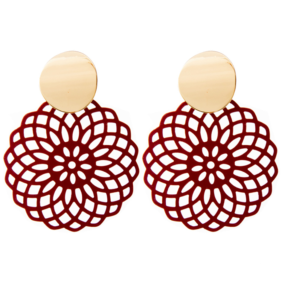 Vintage hollow flower earrings for women