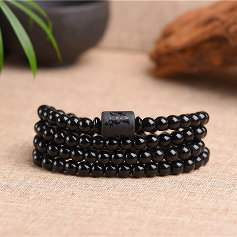 108 multi-loop synthetic obsidian bracelets