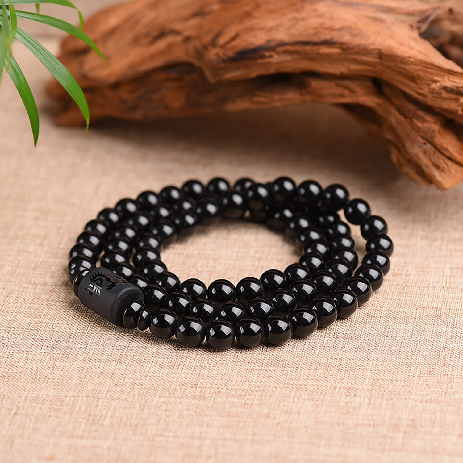 108 multi-loop synthetic obsidian bracelets