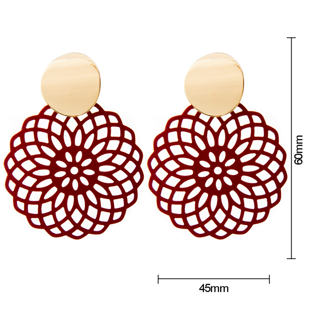 Vintage hollow flower earrings for women