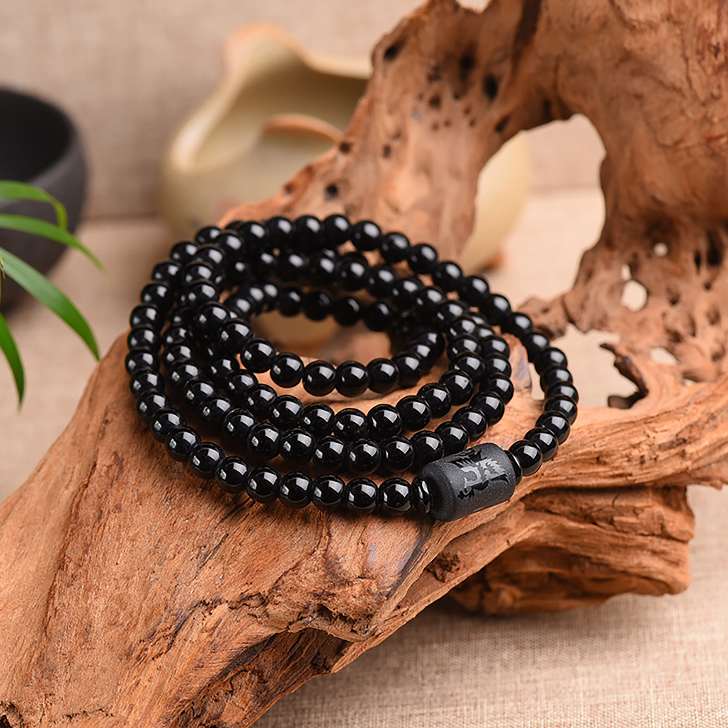 108 multi-loop synthetic obsidian bracelets