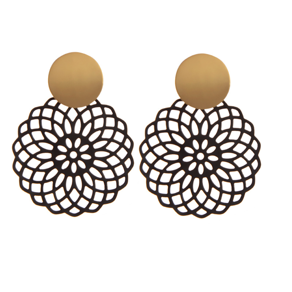 Vintage hollow flower earrings for women