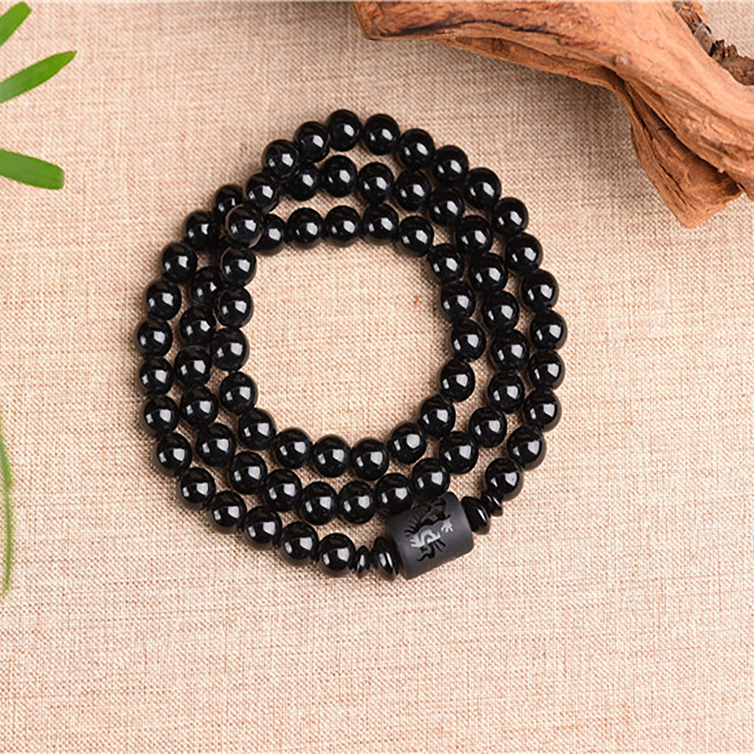 108 multi-loop synthetic obsidian bracelets
