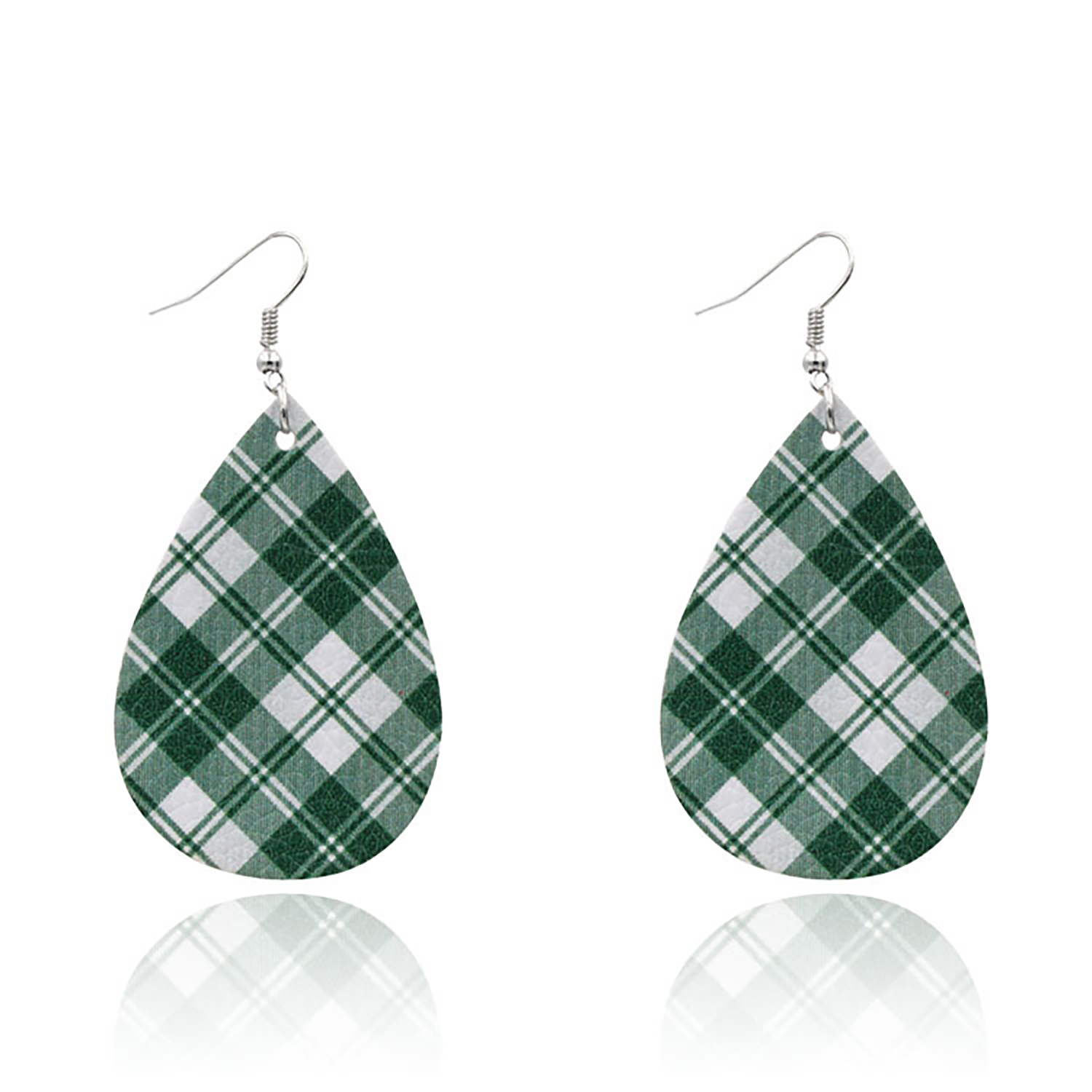 Leather Earrings Clover Earrings Irish Green Section Earrings