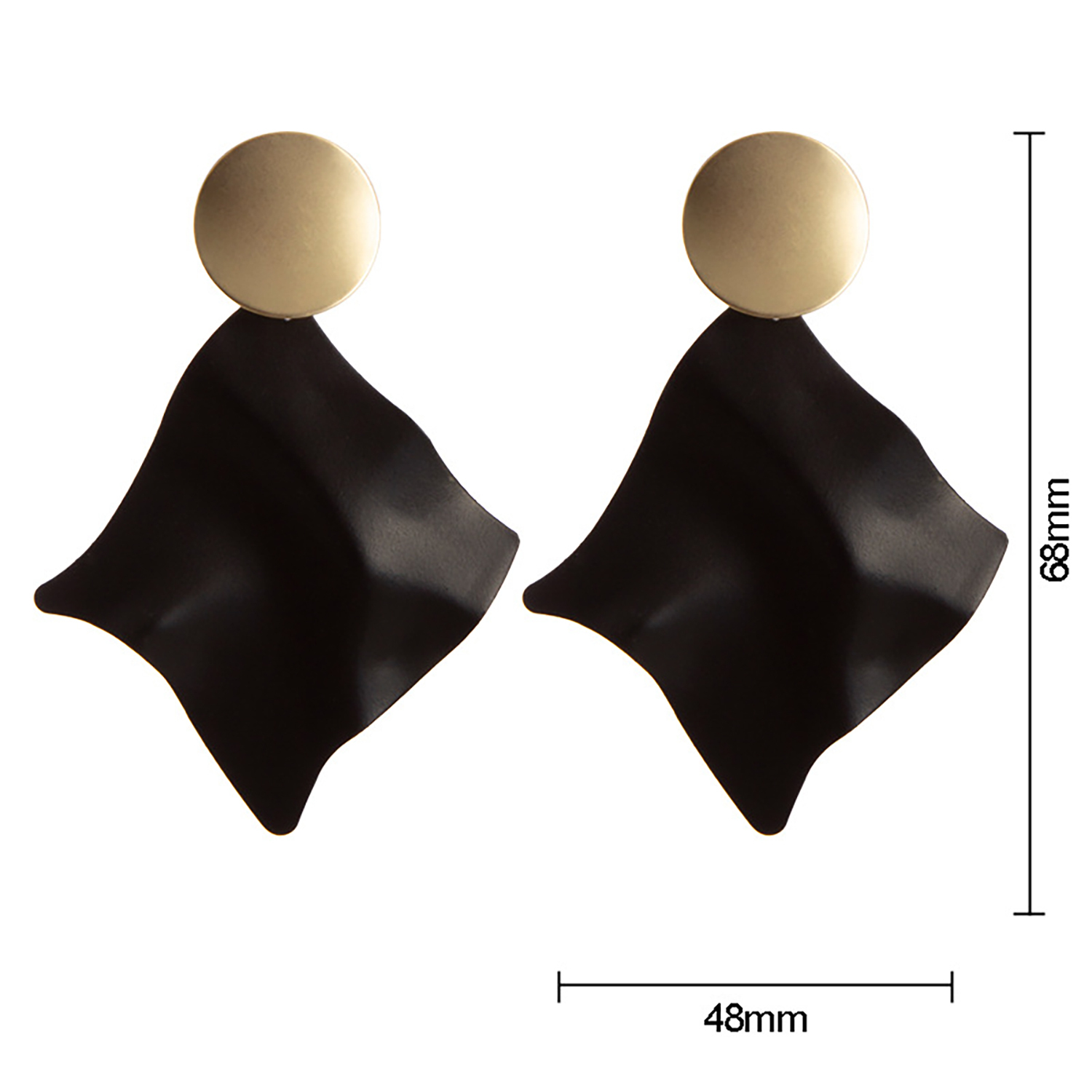 Geometric vintage earrings with black gold drop earrings