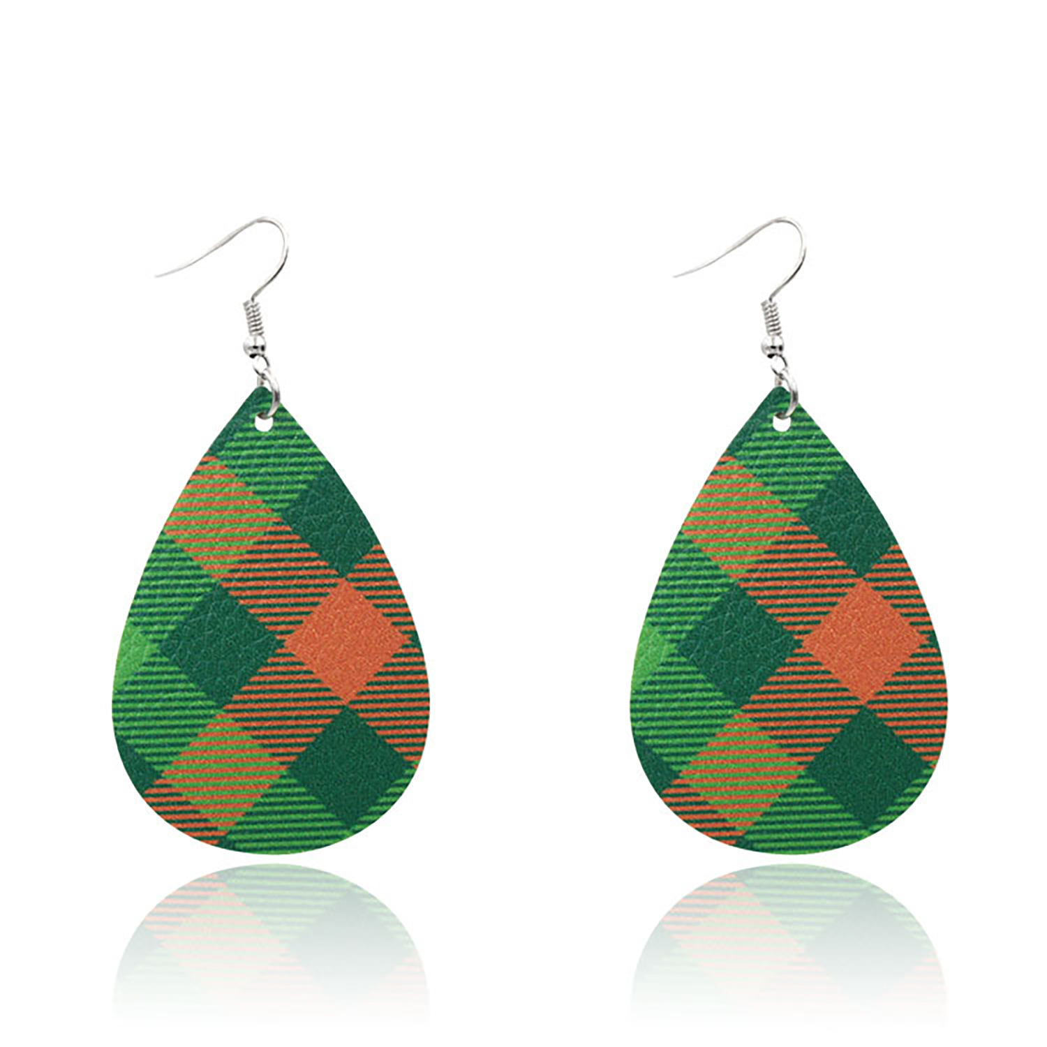 Leather Earrings Clover Earrings Irish Green Section Earrings