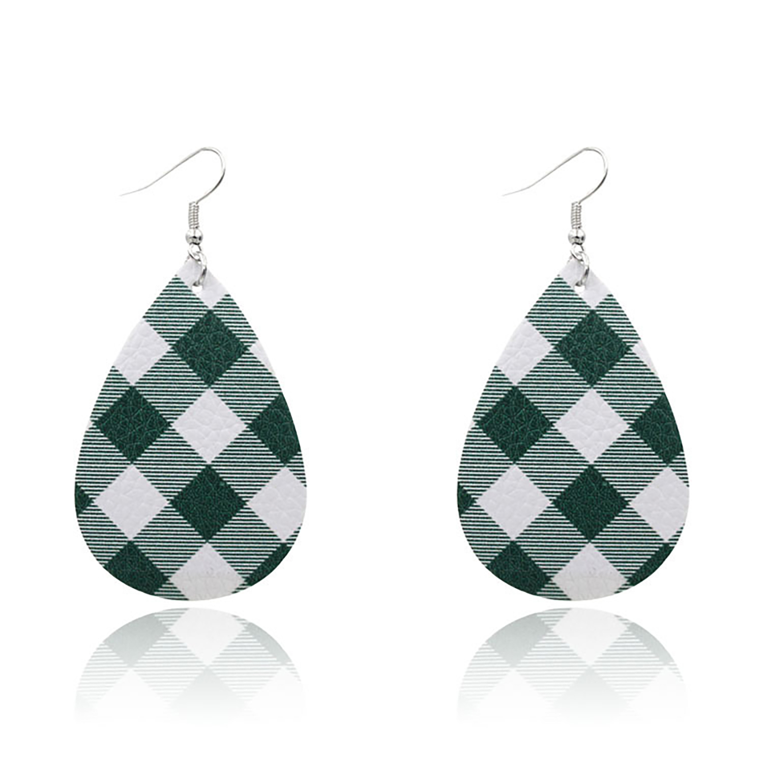 Leather Earrings Clover Earrings Irish Green Section Earrings