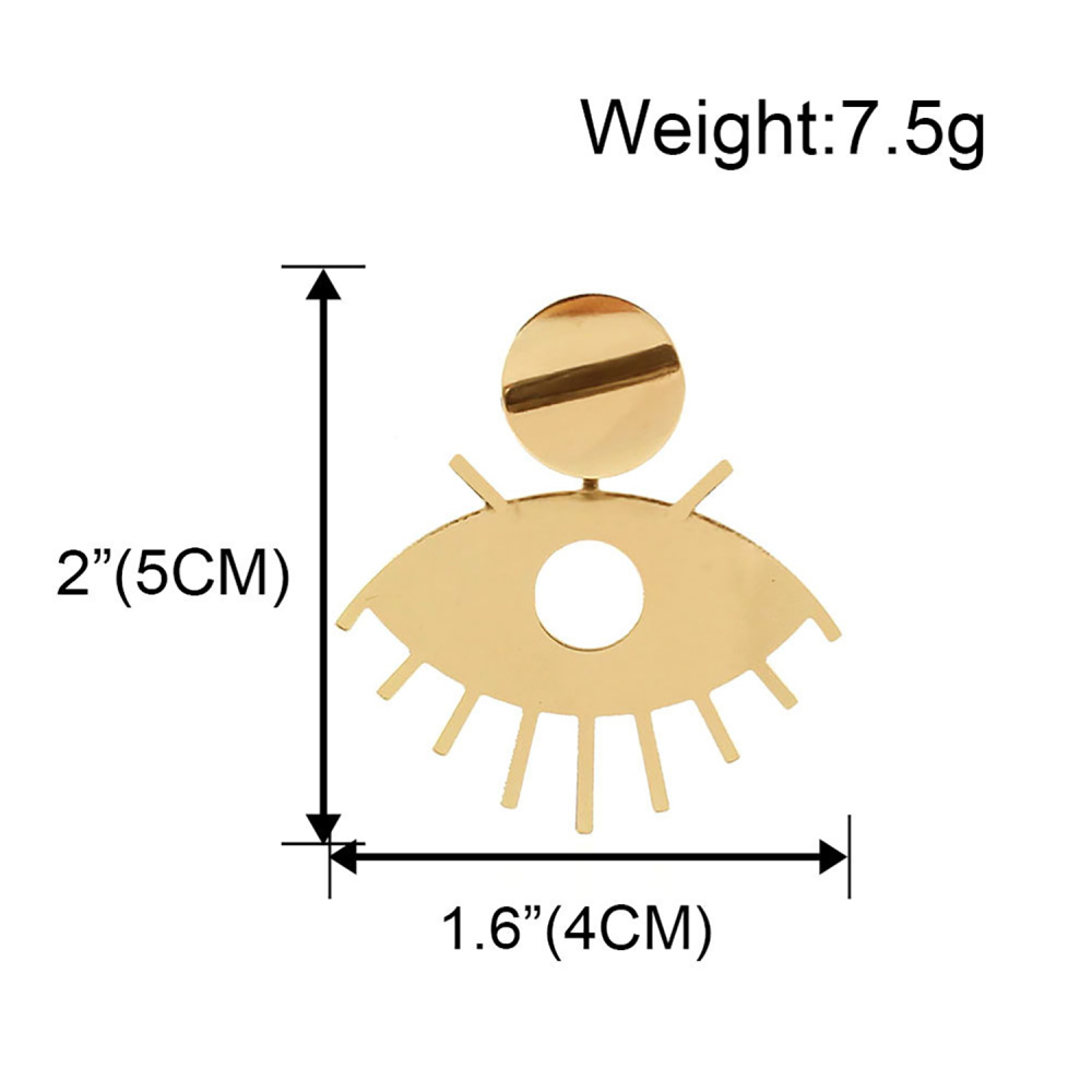 Retro temperament earrings clash color earrings hollow eye eyelash earrings