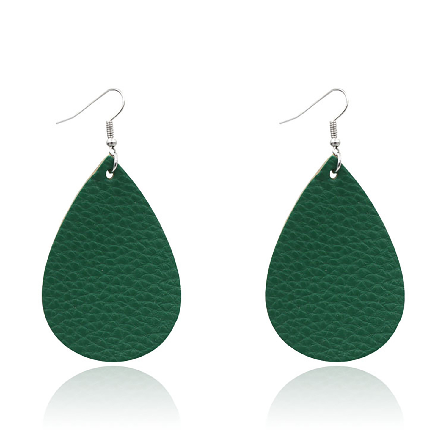 Leather Earrings Clover Earrings Irish Green Section Earrings