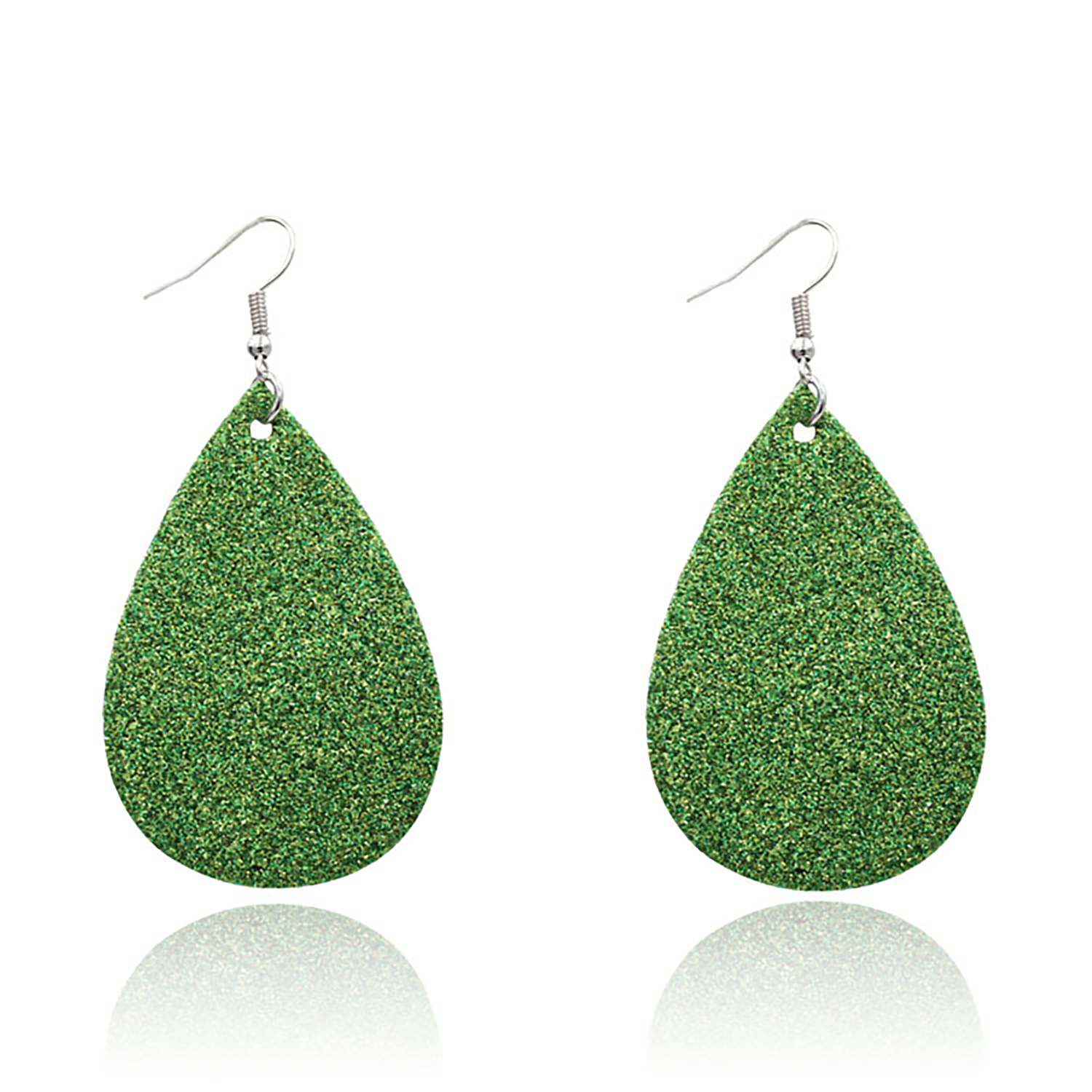 Leather Earrings Clover Earrings Irish Green Section Earrings