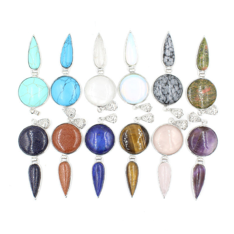 Crystal pendant long water drop pendant necklace gemstone jewelry, for men, women