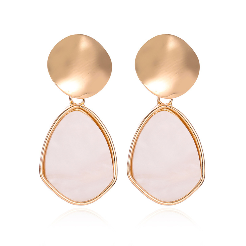 Simple geometry love earring personality hollow round piece metal pendant girl heart earring