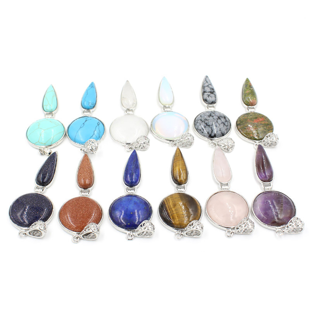 Crystal pendant long water drop pendant necklace gemstone jewelry, for men, women