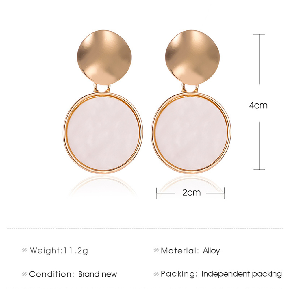Simple geometry love earring personality hollow round piece metal pendant girl heart earring