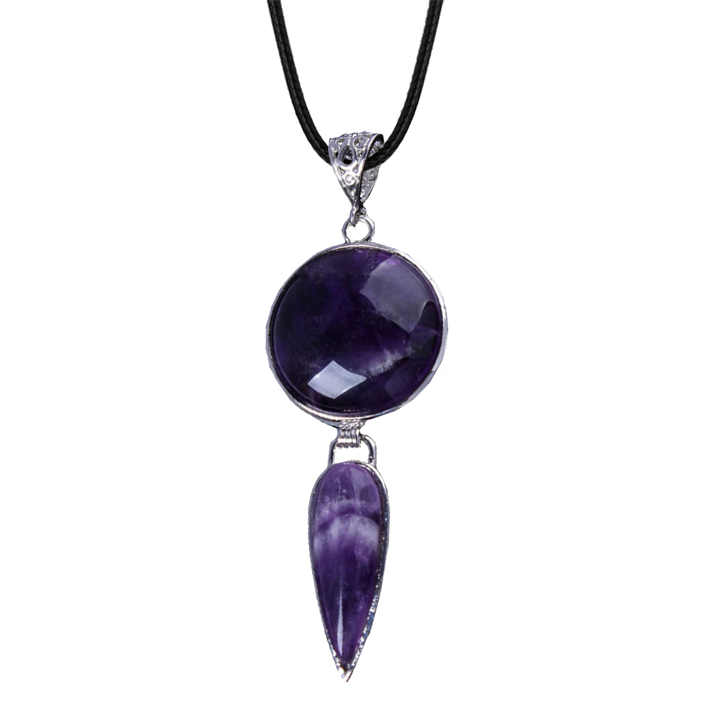 Crystal pendant long water drop pendant necklace gemstone jewelry, for men, women