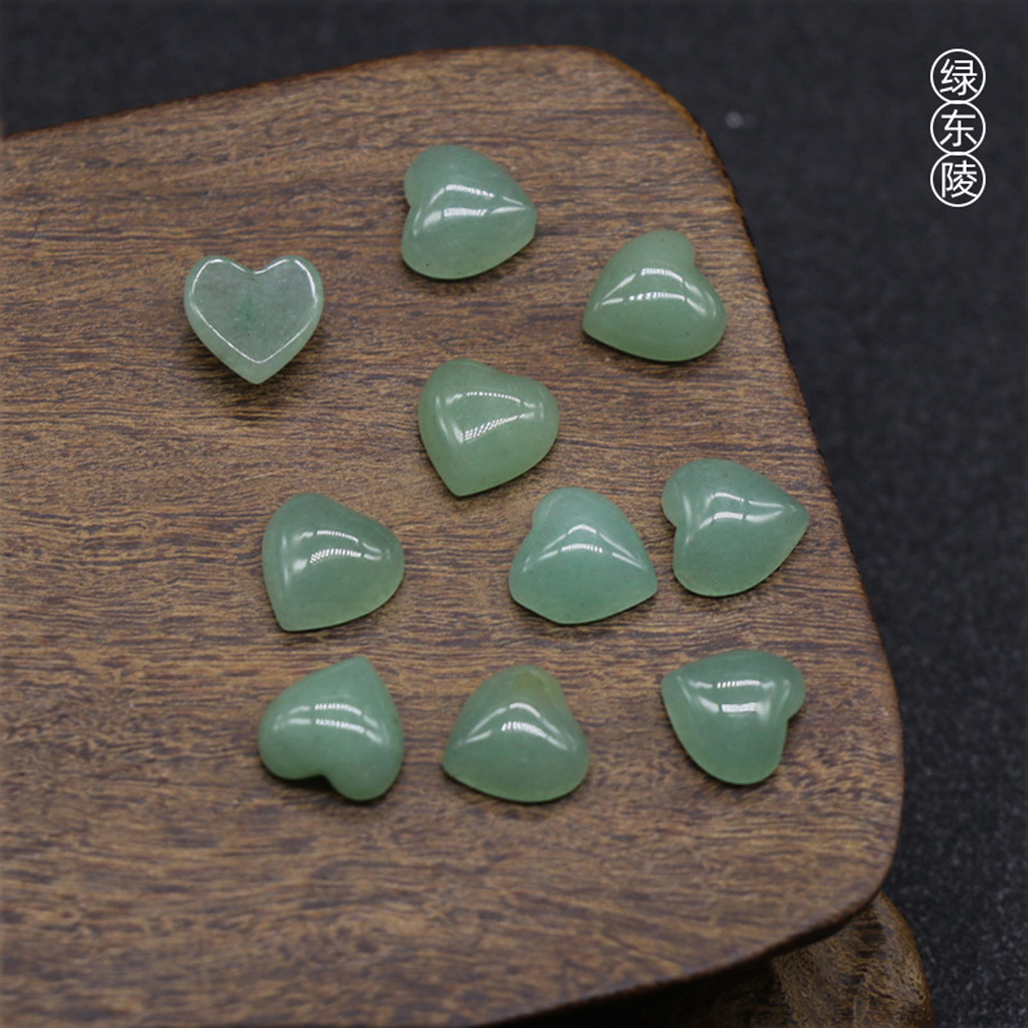 Crystal half treasure stone 10mm flat bottom love ring a variety of materials DIY jewelry