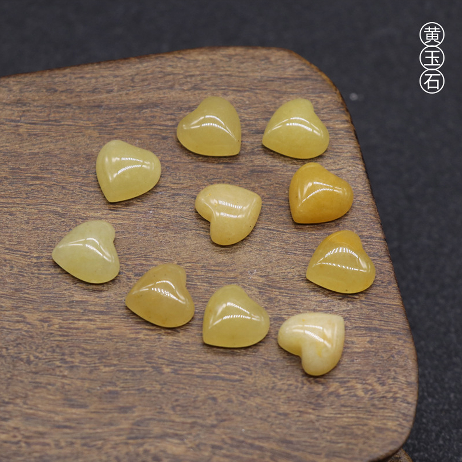 Crystal half treasure stone 10mm flat bottom love ring a variety of materials DIY jewelry