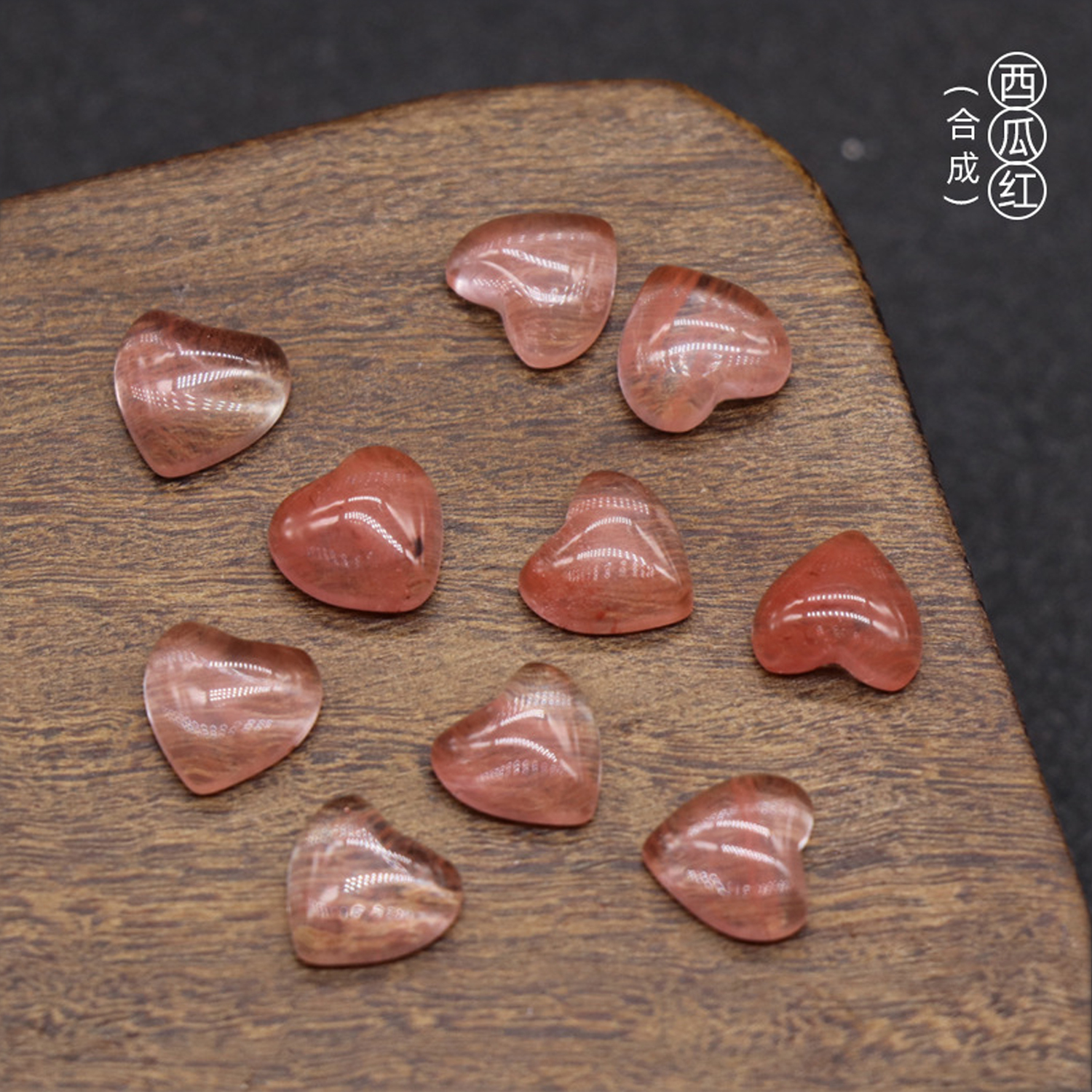 Crystal half treasure stone 10mm flat bottom love ring a variety of materials DIY jewelry