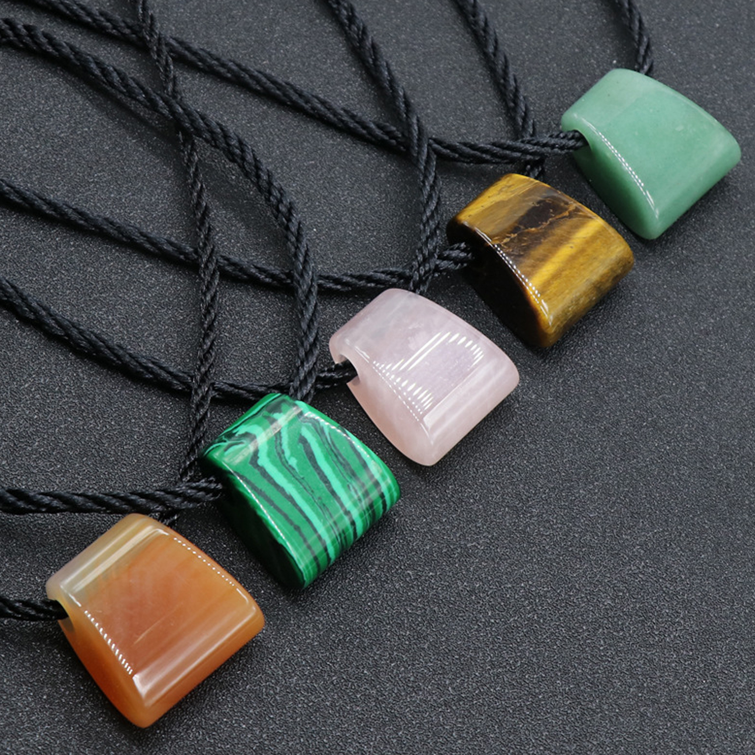 Fan-shaped axe with large hole through thick rope pendant DIY design handmade necklace