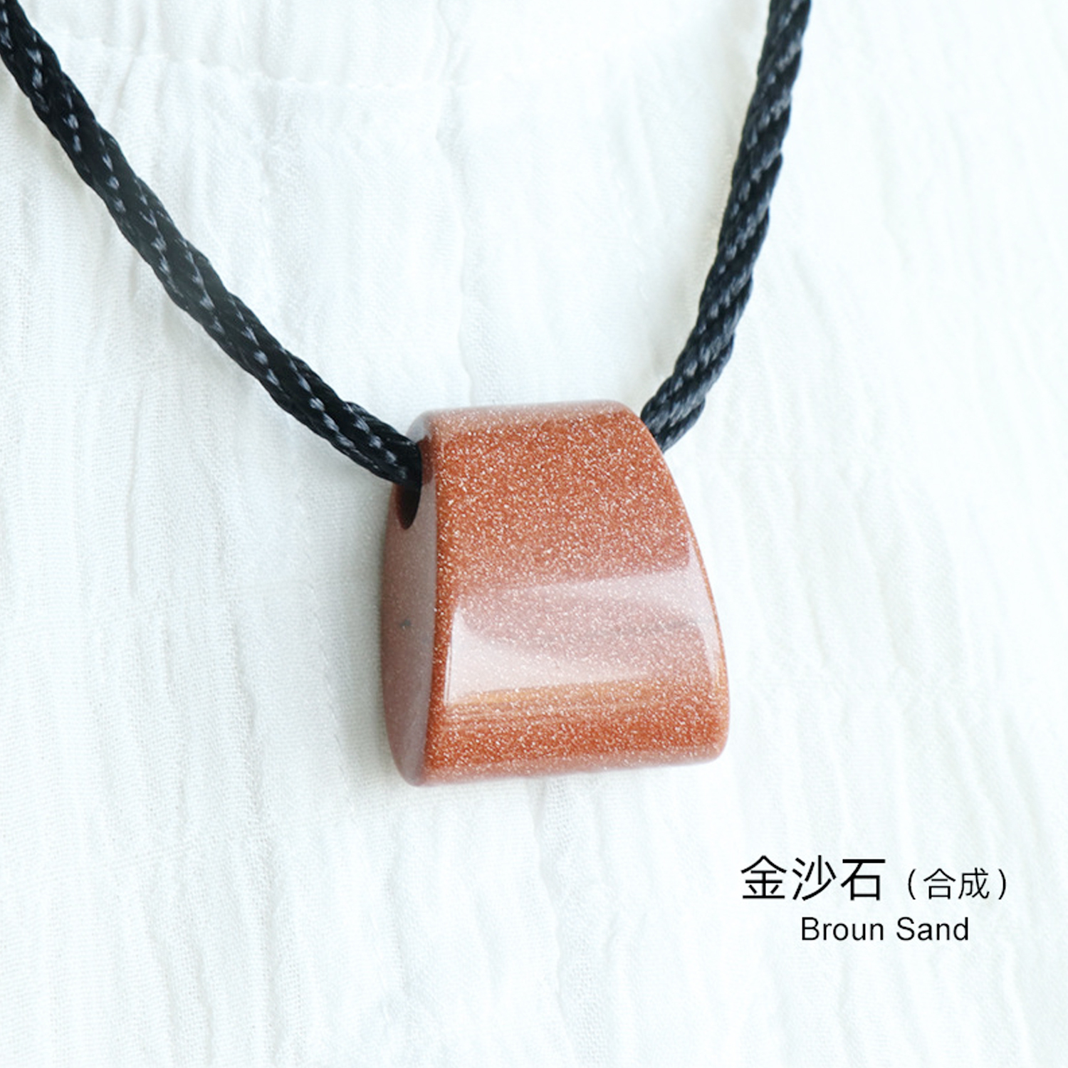 Fan-shaped axe with large hole through thick rope pendant DIY design handmade necklace