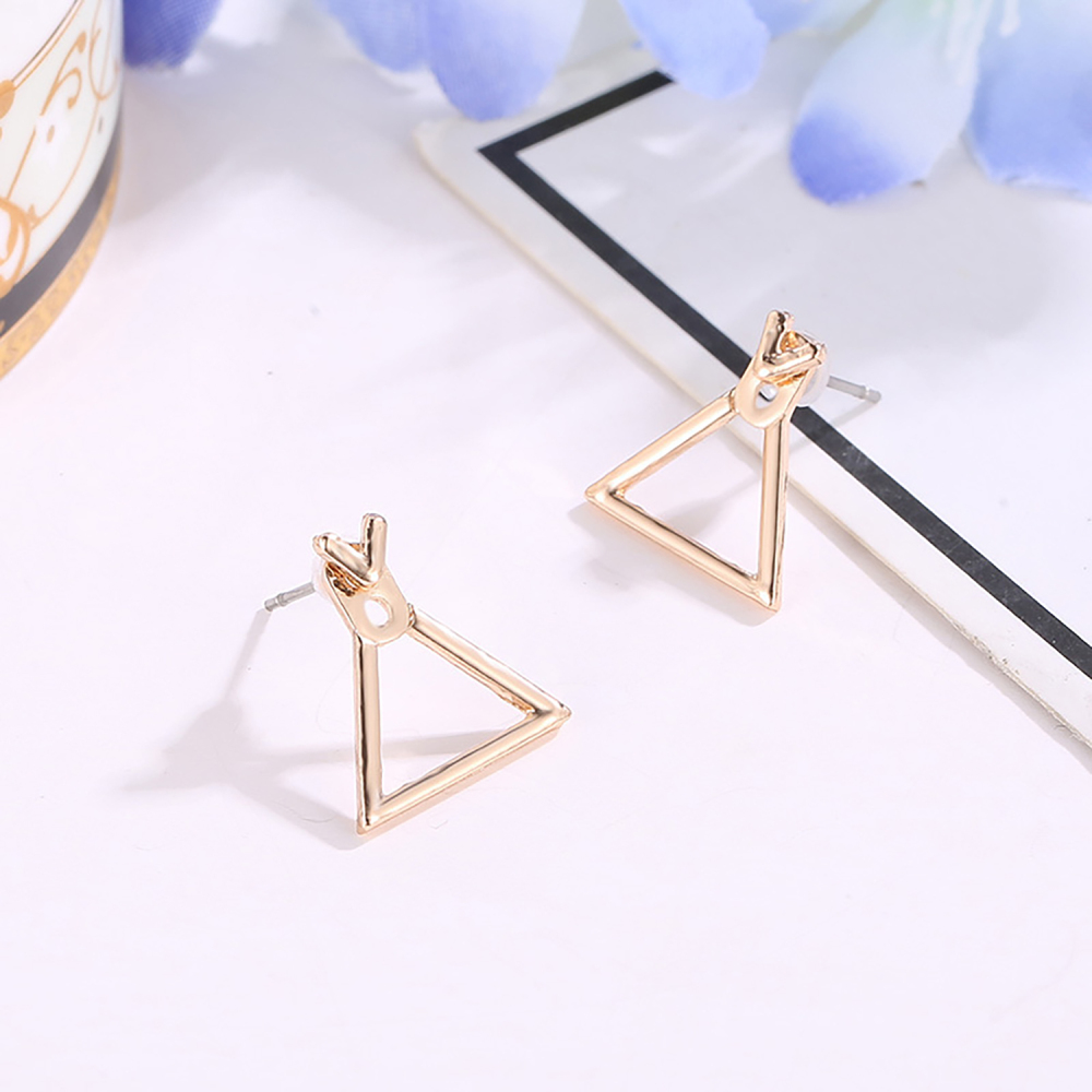 Simple personality geometric square triangular stud earrings go with everything