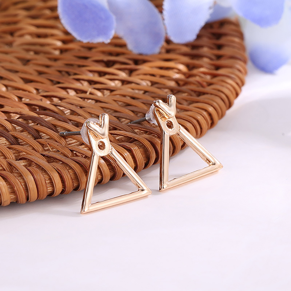 Simple personality geometric square triangular stud earrings go with everything
