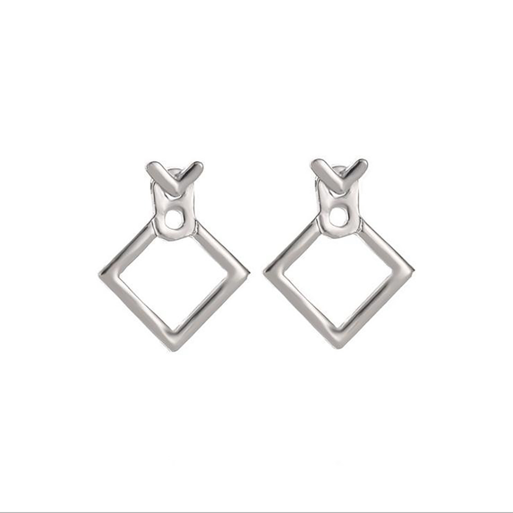 Simple personality geometric square triangular stud earrings go with everything