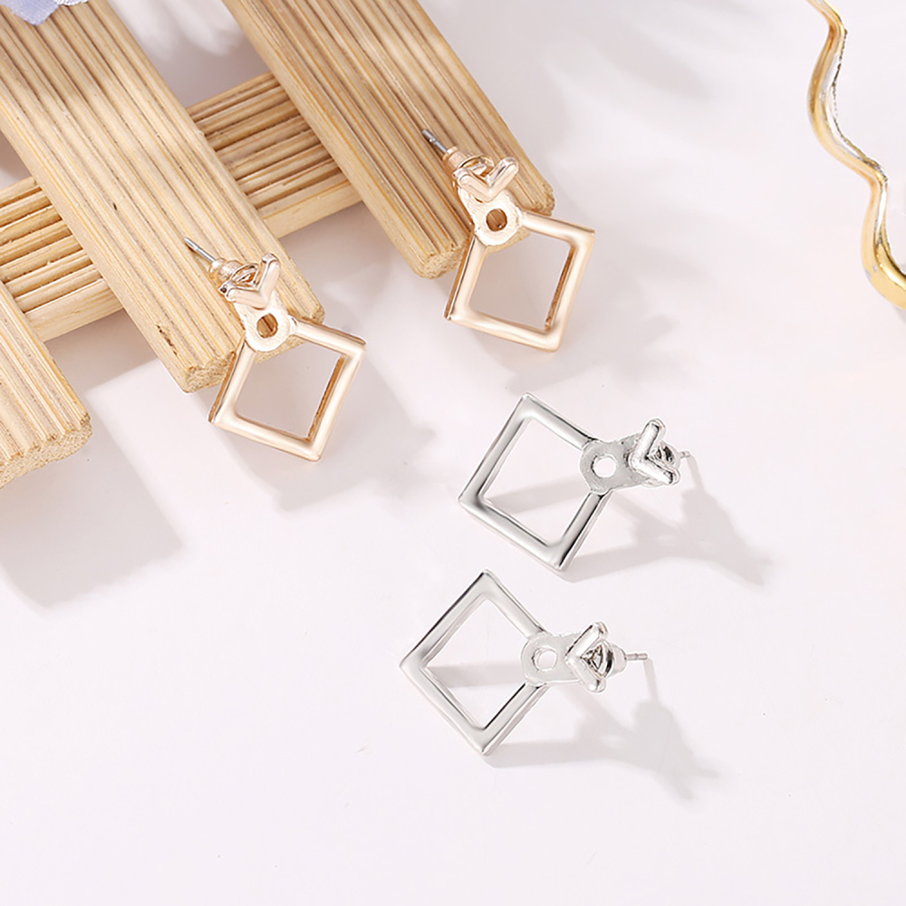 Simple personality geometric square triangular stud earrings go with everything