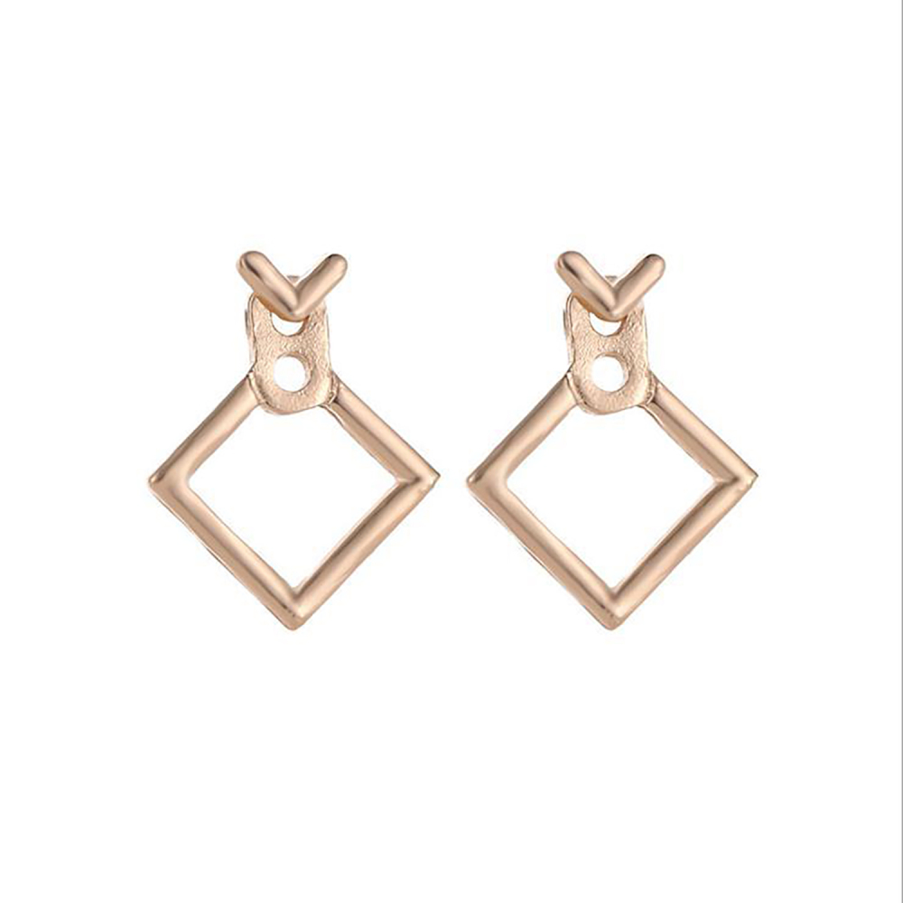 Simple personality geometric square triangular stud earrings go with everything