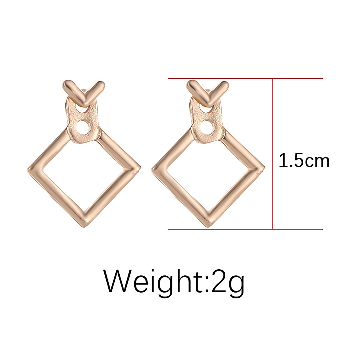 Simple personality geometric square triangular stud earrings go with everything
