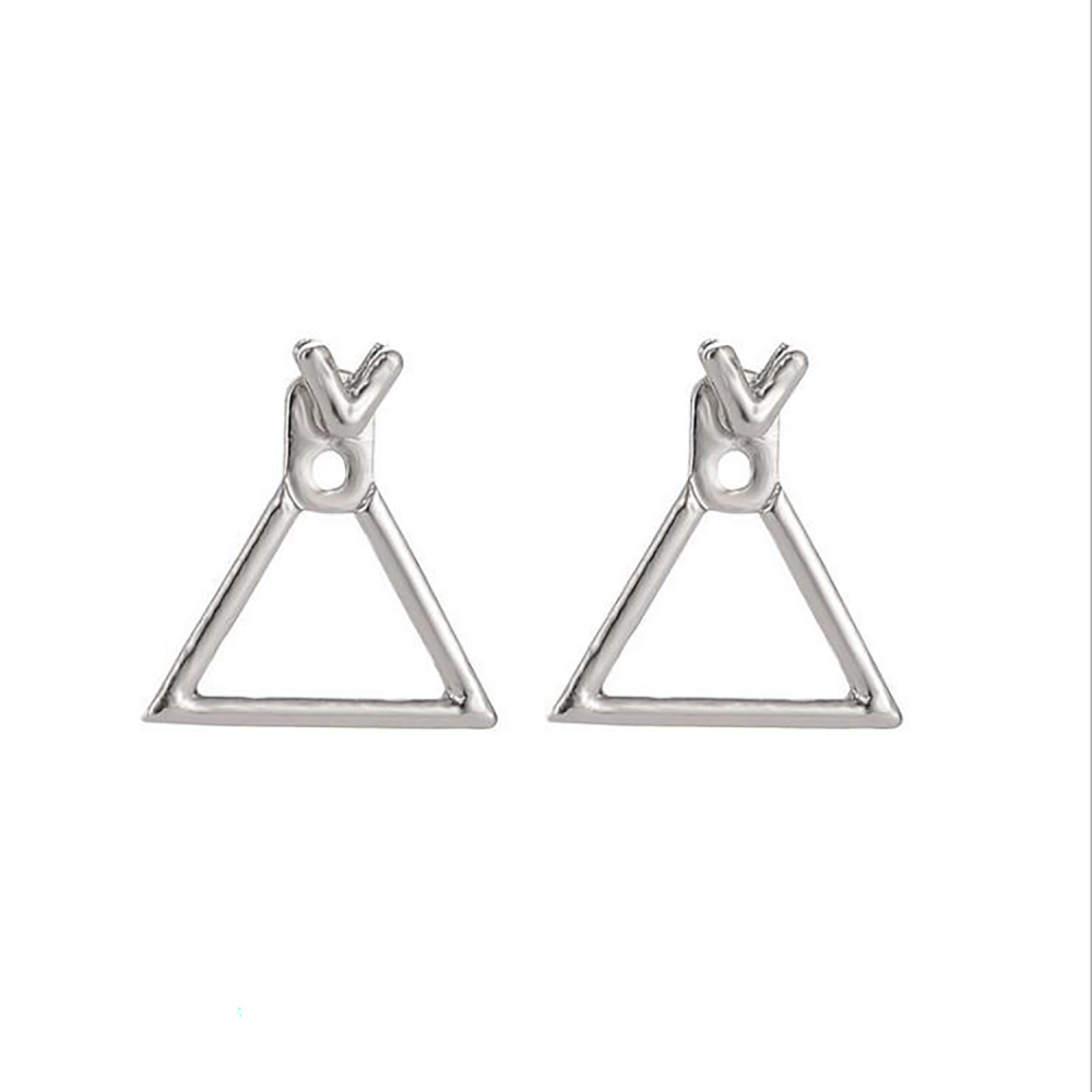 Simple personality geometric square triangular stud earrings go with everything