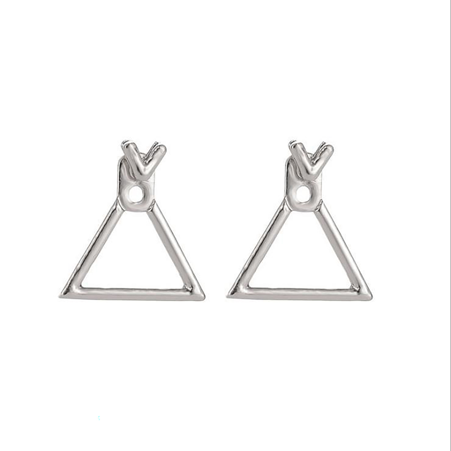 Simple personality geometric square triangular stud earrings go with everything