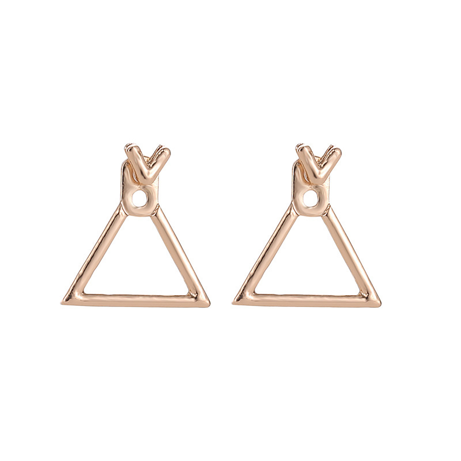 Simple personality geometric square triangular stud earrings go with everything