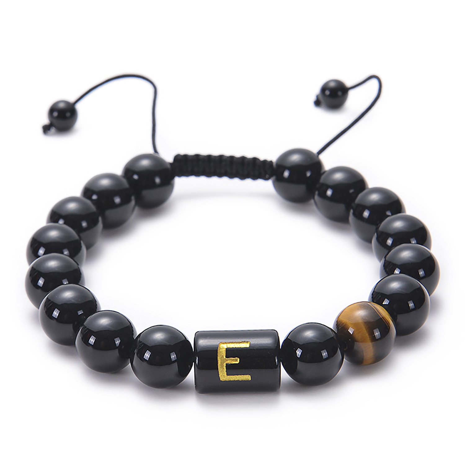 Black agate bracelet 26 letter black agate bracelet 26 letter adjustable bead bracelet