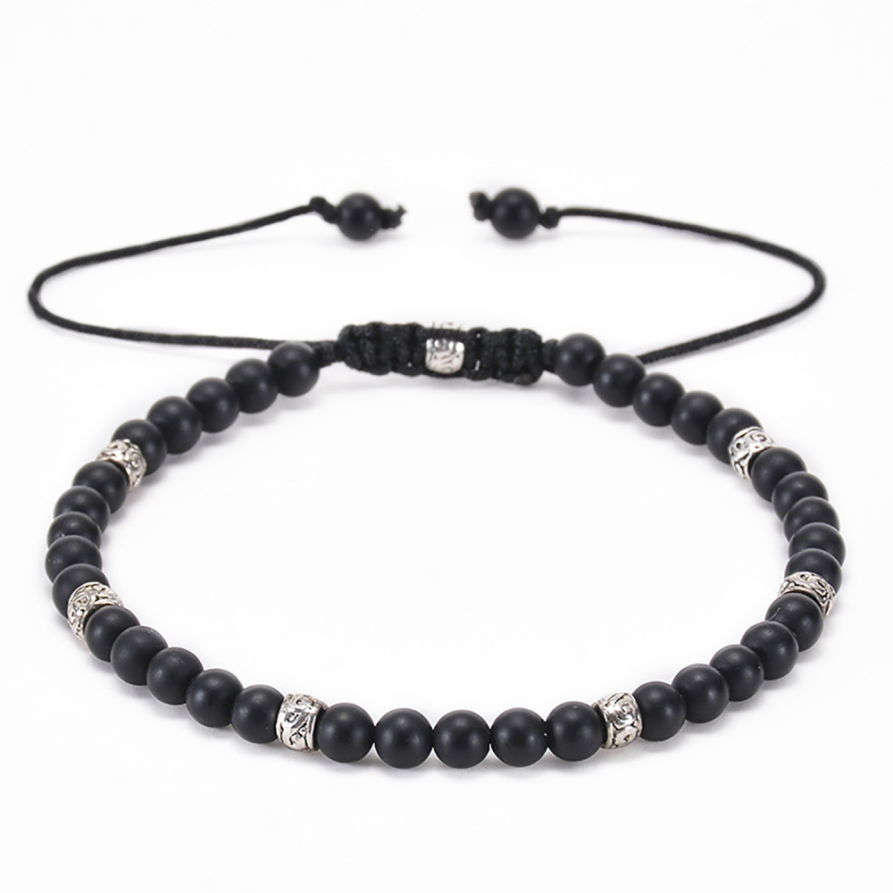 Woven bracelet adjustable natural stone bracelet yoga beads hand strung jewelry