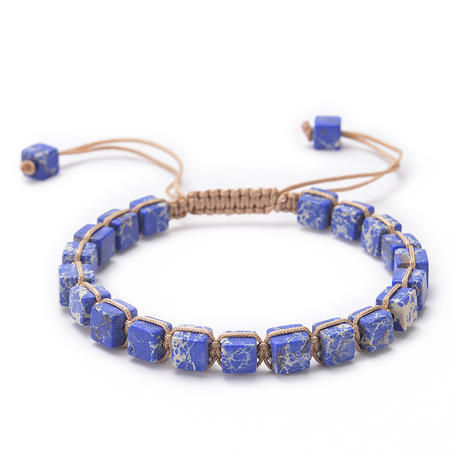 Square Emperor Stone Bracelet Braided Seven Chakra Stone Bracelet Handmade Jewelry for Women Yoga Beads