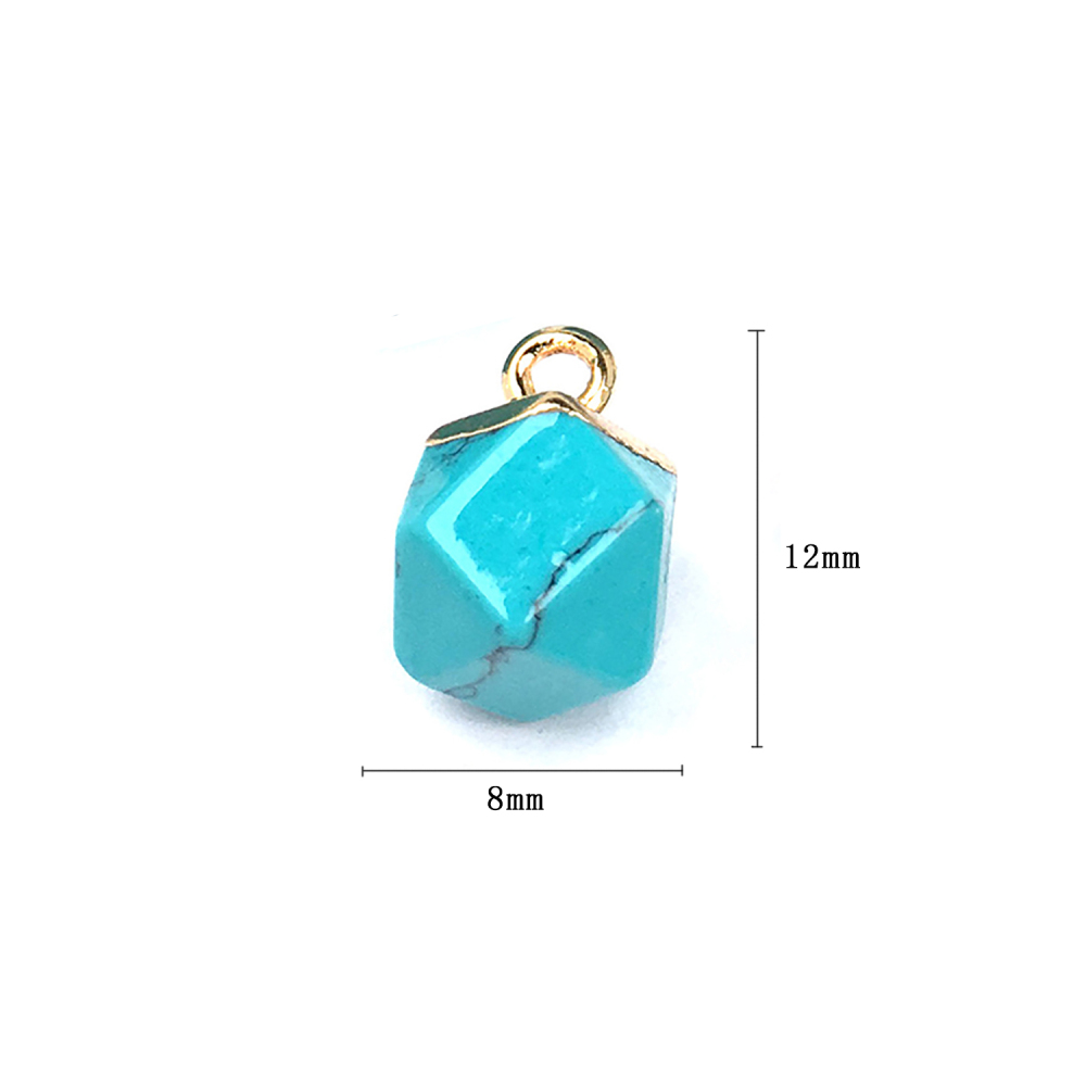 Exquisite pendant polygon cut surface semi-precious stone pendant temperament joker DIY bracelet necklace ornaments