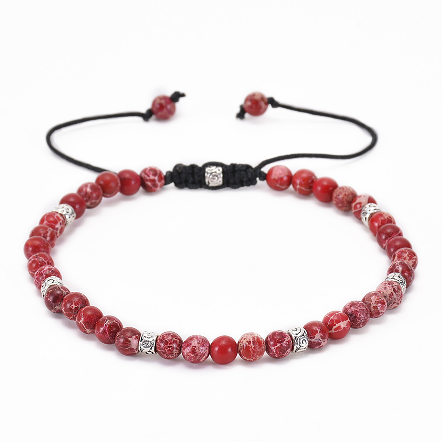 Woven bracelet adjustable natural stone bracelet yoga beads hand strung jewelry