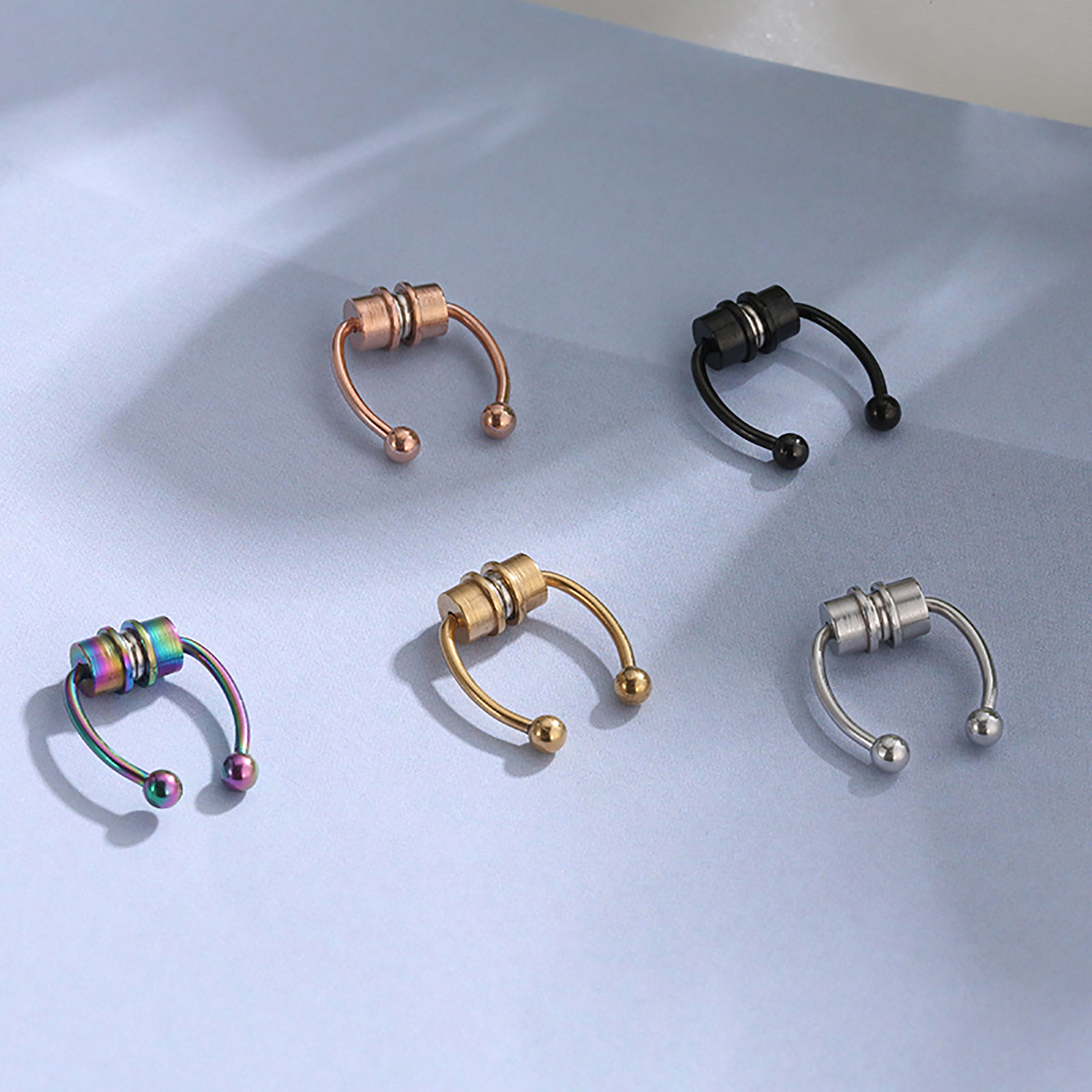 Stainless steel magnet false nose ring horseshoe ring nose clip non-perforated nose hoop magnetic nose studs