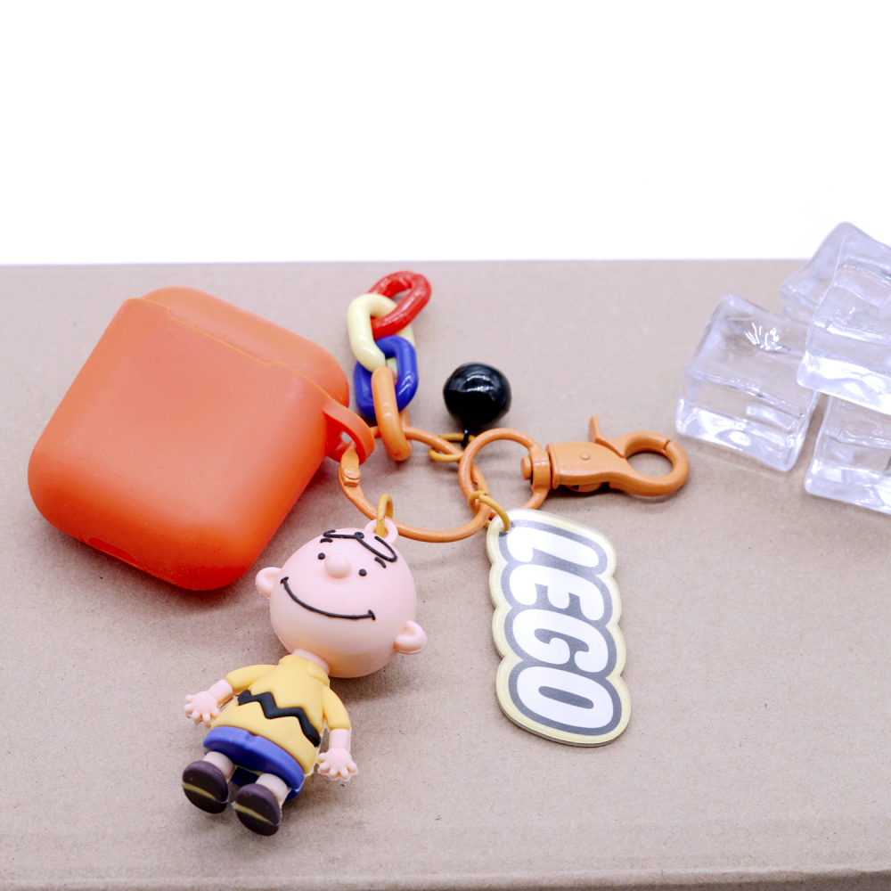 Snoopy Charlie Airpods2 Protective Case Loving Anti-Loss Wireless Ear Case Key Ring