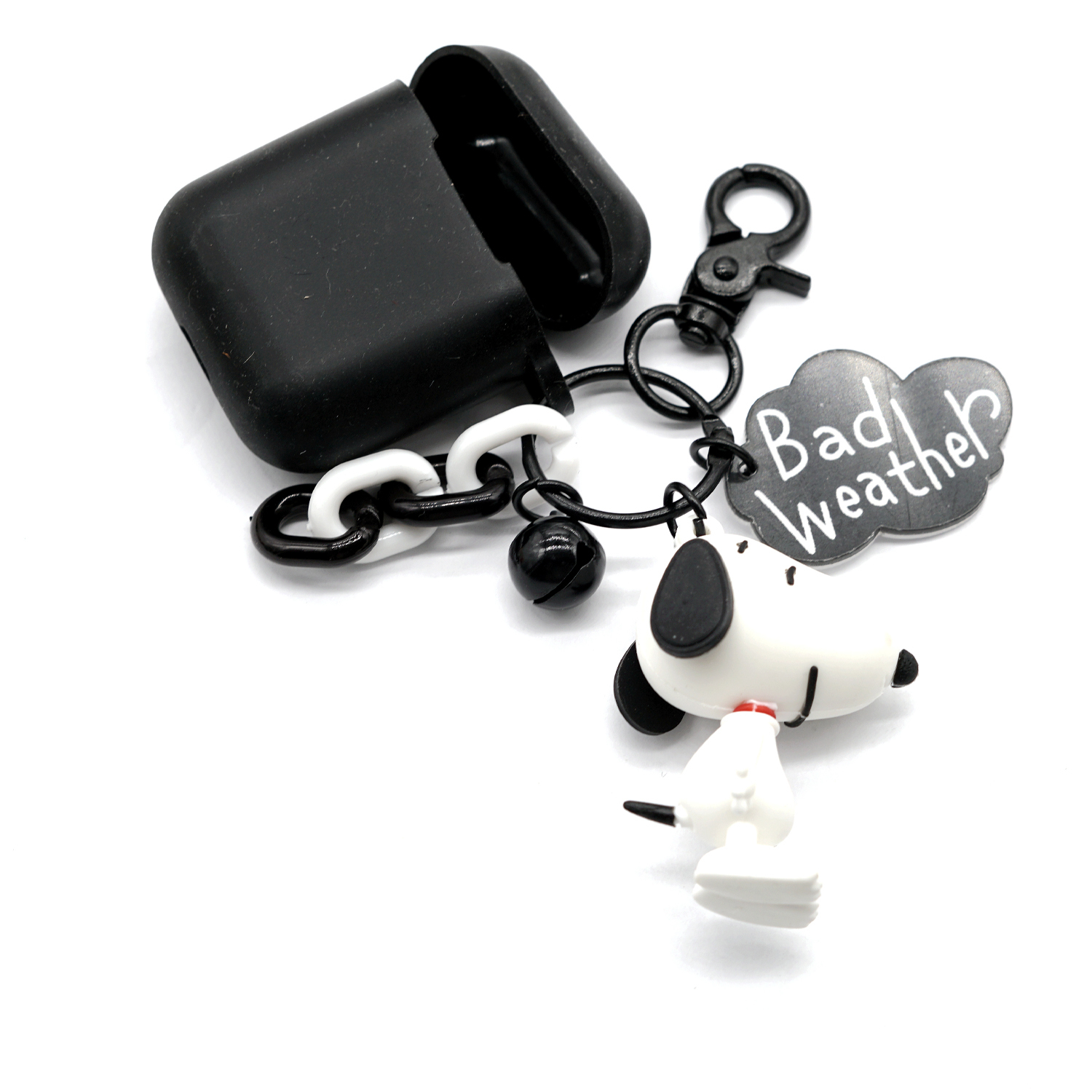 Snoopy Charlie Airpods2 Protective Case Loving Anti-Loss Wireless Ear Case Key Ring