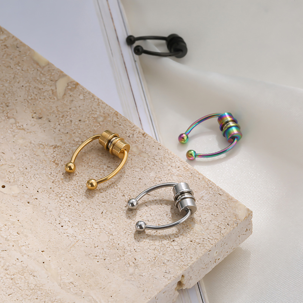 Stainless steel magnet false nose ring horseshoe ring nose clip non-perforated nose hoop magnetic nose studs