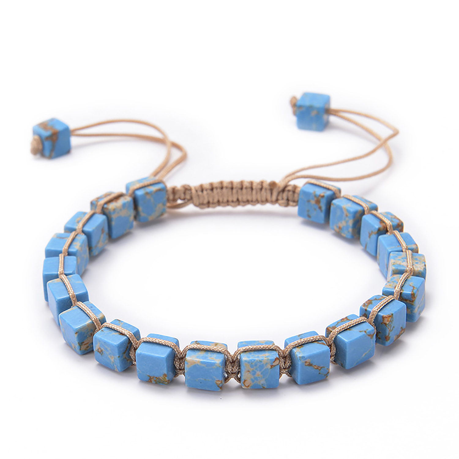 Square Emperor Stone Bracelet Braided Seven Chakra Stone Bracelet Handmade Jewelry for Women Yoga Beads