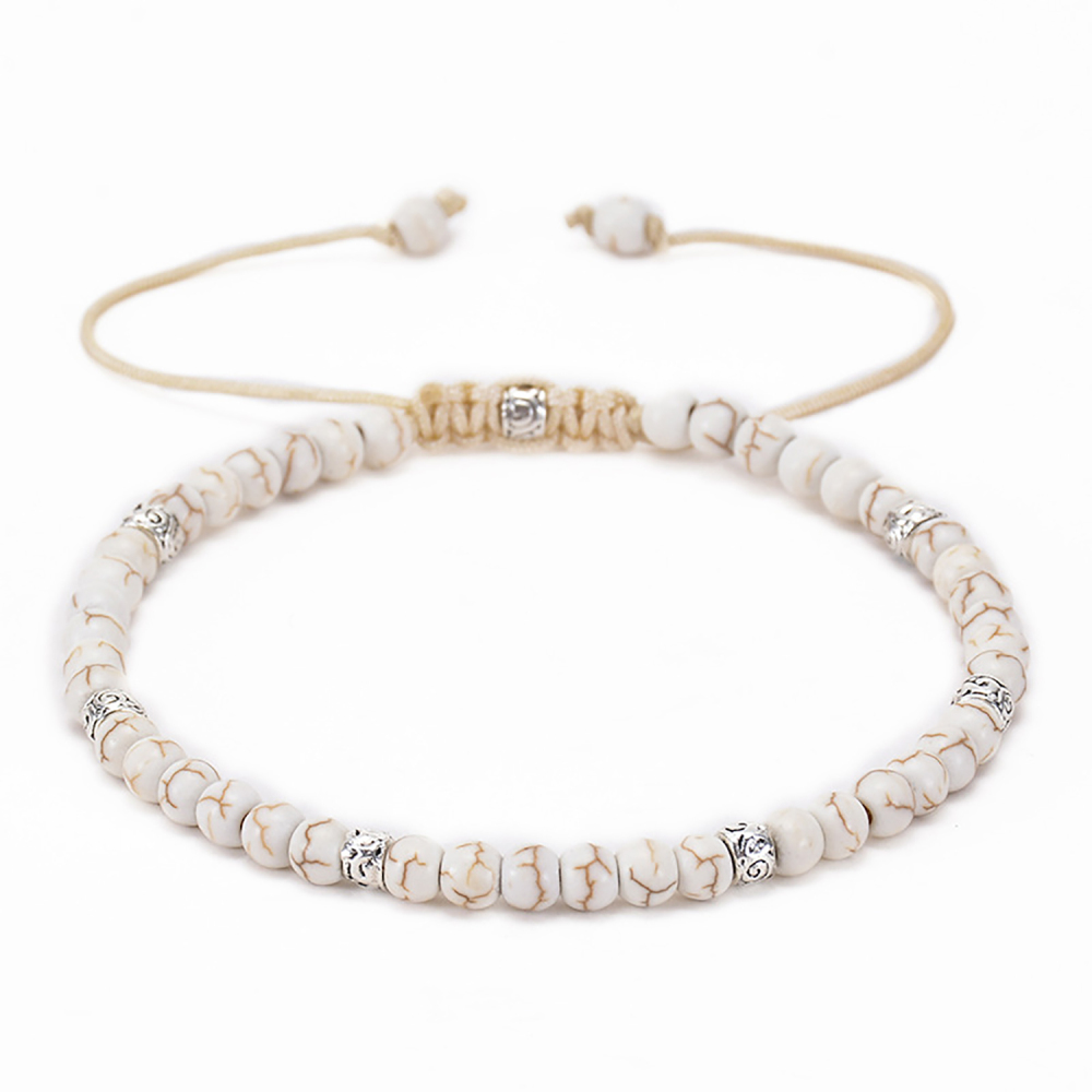 Woven bracelet adjustable natural stone bracelet yoga beads hand strung jewelry